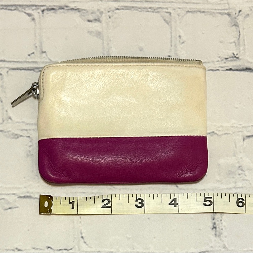 Celine Ivory & Purple Leather Keychain Wristlet - Picture 3 of 14
